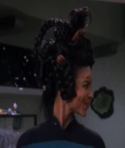 Aquiel Uhnari wearing a wig