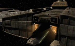 Aft view, thrusters firing full power