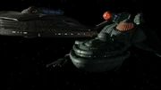 Docked with an NX-class starship