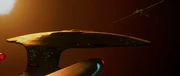The Enterprise-D arrives at Amargosa