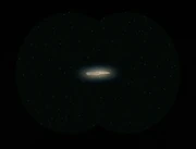 The Sky Ship as seen through a telescope from an observatory on the surface