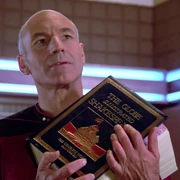 Picard's copy of The Globe Illustrated Shakespeare: The Complete Works.
