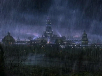 The Tower of Commerce on a nice rainy day on Ferenginar. (DS9: "Family Business")