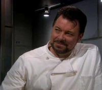 Riker als de chef in het holodek op de Enterprise (NX-01).