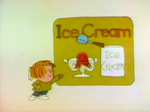 Ice cream in a speech balloon