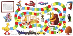 The unfolded LP cover shows a "Follow that Bird" game board.