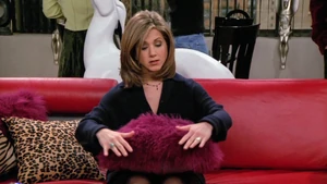 Rachel and the "Muppet skin" pillow