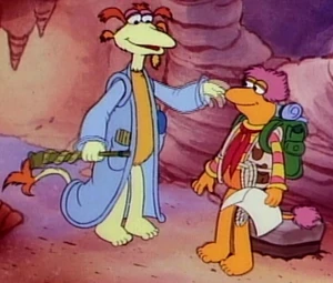 Cantus counsels Gobo in the animated Fraggle Rock