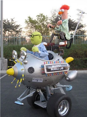 Audio-Animatronic versions of Bunsen and Beaker in their Muppet Mobile Laboratory