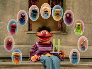 Ernie sees 11 monsters.