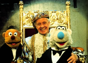 Eric Peterson as Old King Cole with Louis and Basil on Sesame Park