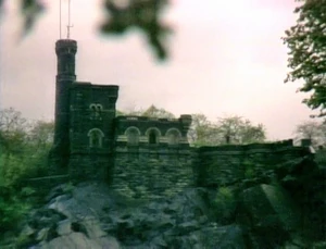 An outside view of the home of bats, a singing pipe organ, and a numerical vampire.