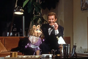 Roger Moore and Miss Piggy