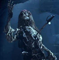 Jack Sparrow in his skeleton form.