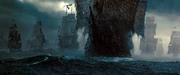 The Flying Dutchman, leading the Armada into battle