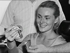 Natalie Trundy being made-up as Lisa
