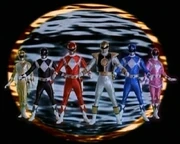 The Power Rangers donning the Metallic Armor.