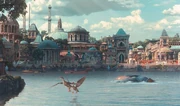 O submarino chega à superfície de Theed