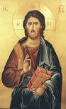 Eastern Orthodox icon of Mishya-Yeshwa (Jesus Christ) teaching.