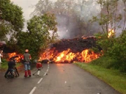 Photo de la coulée de lave du 2 avril 2007. (c) DDE Réunion