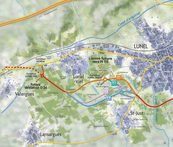 Image:RN113 - Déviation de Lunel - Variantes Ouest.jpg