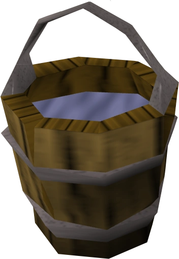 A detailed view of a bucket of water