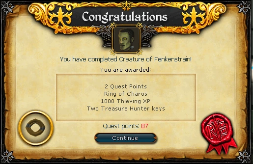 Creature of Fenkenstrain Reward