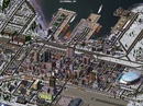 A view of Ice Harbor.  Ice Stadium can be seen north of downtown and the ports to the west.