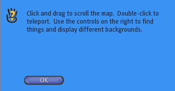blue dialog box