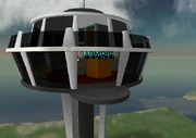 ARMORD's old space needle HQ with bar on top.