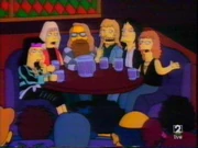 Aerosmith tomando o "Moe flamejante" na Taverna do Moe