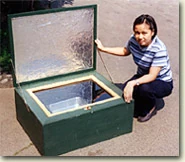 girl with box cooker