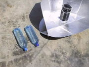 SODIS experiments using common plastic bottles (on left)were mostly successful, but small amounts of E. coli survived.