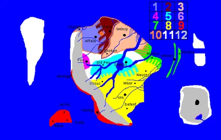 The layout of the civilizations near the onset of the city/civ phase.