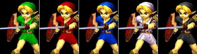 Young Link's in-game changeable clothing.