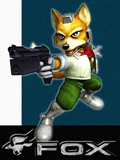 Fox, as he appears in Super Smash Bros. Melee.