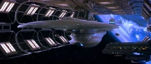 USS Enterprise-B in spacedock.