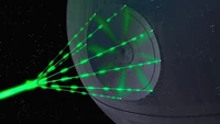 Kuolemantähti tuhoaa Alderaanin superlaserillaan.