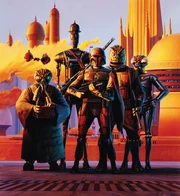Zuckuss, IG-88, Boba Fett, Bossk and 4-LOM.