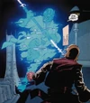 Jedi Master Luke Skywalker is attacked by Darth Maul's "solid state hologram" on Iridonia.