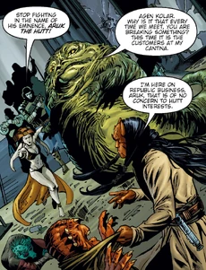 Aruk confronts Master Kolar.