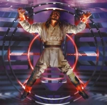 Qui-Gon Jinn, being "experimented" on by scientist Jenna Zan Arbor.