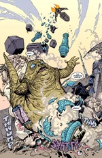 Jabba's funeral urns are dropped on Gorga.