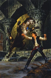 Han Solo battles Dracmus.
