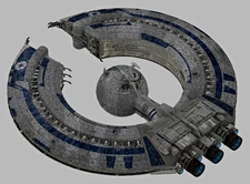 A Lucrehulk-class battleship.