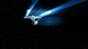 The USS Enterprise entering warp. (STNV: "To Serve All My Days")