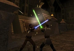 Jaden duels with Kyle in Ragnos' tomb.