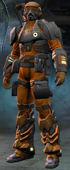 A player wearing full Mech Armor