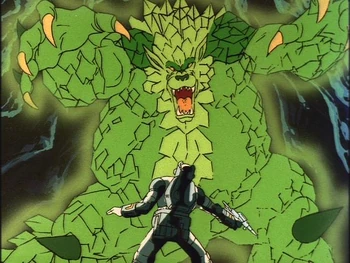 Kup discovers a very distant cousin (twice removed) of that big green, fire-snortin' lizard.