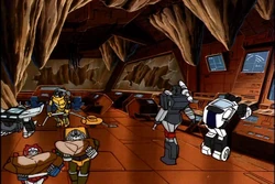 They're working hard to remove all the rocks that aren't part of the background matte.